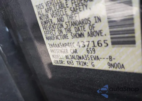 2014 Nissan Maxima 3.5 S из США, поврежденный, VIN 1N4AA5AP4EC437165